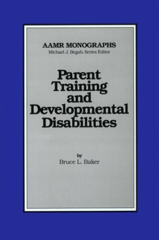 Cover of Parent Training and Developmental Disabilities