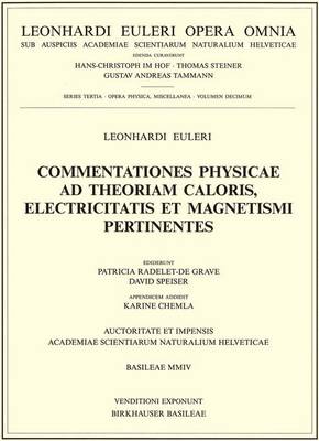 Book cover for Commentationes physicae ad theoriam caloris, electricitatis et magnetismi pertinentes