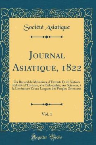 Cover of Journal Asiatique, 1822, Vol. 1