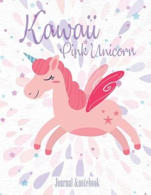Book cover for Kawaii Pink Unicorn journal & notebook