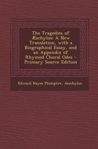 Cover of Tragedies of Aeschylos