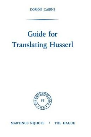 Cover of Guide for Translating Husserl