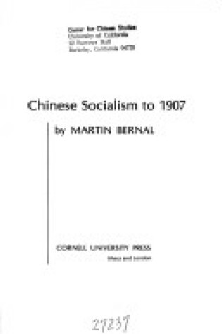 Cover of Chinese Socialism to 1907