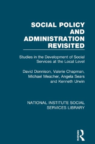 Cover of Social Policy and Administration Revisited