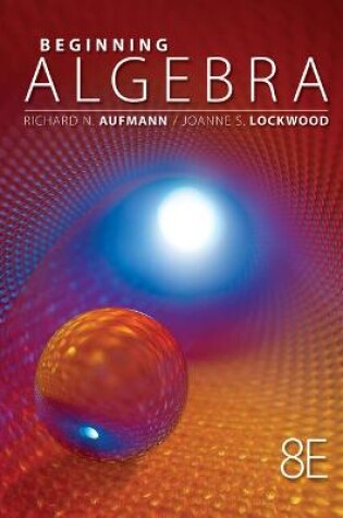 Cover of Student Solutions Manual for Aufmann/Lockwood's Beginning Algebra with  Applications, 8th