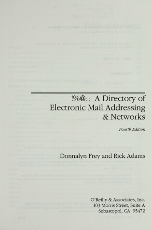 Cover of Directory of Electronic Mail Addressing and Networks