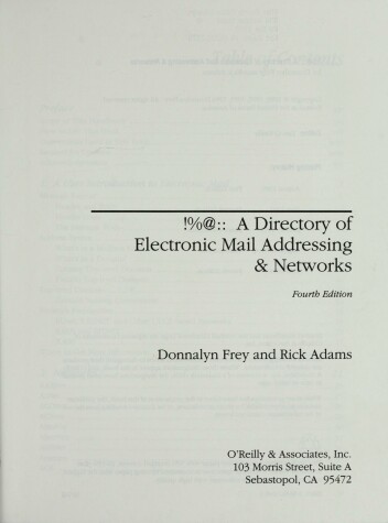 Book cover for Directory of Electronic Mail Addressing and Networks