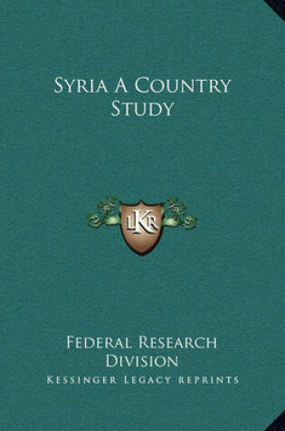 Cover of Syria a Country Study