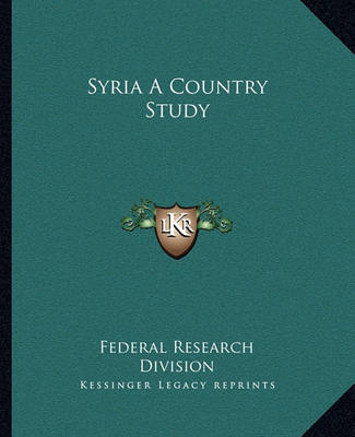 Book cover for Syria a Country Study