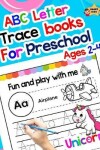 Book cover for ABC letter trace books for preschool ages 2-4