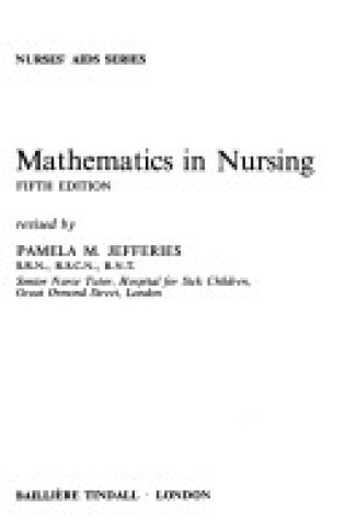 Cover of Mathematics in Nursing