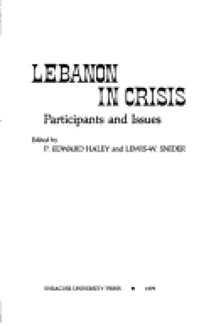 Cover of Lebanon in Crisis