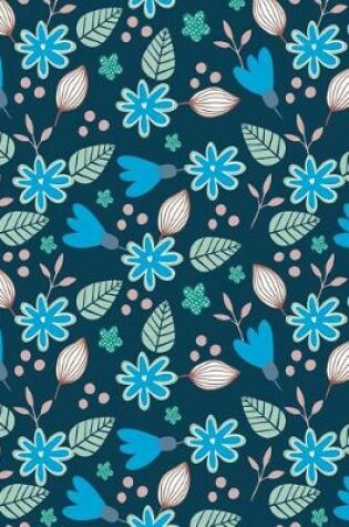Cover of Journal Notebook Blue Leafy Pattern