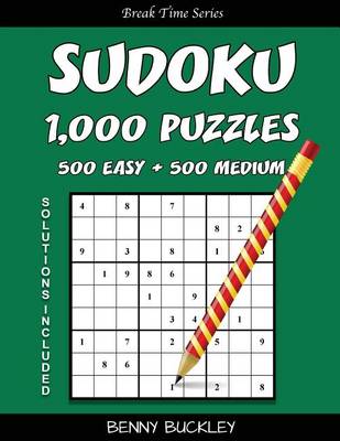 Book cover for Sudoku Puzzle Book, 1,000 Puzzles, 500 Easy and 500 Medium, Solutions Included