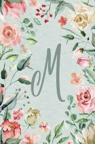 Cover of 2020 Weekly Planner, Letter/Initial M, Teal Pink Floral Design