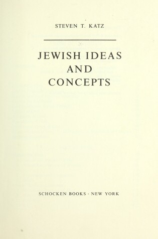 Cover of Jewish Ideas and Concepts