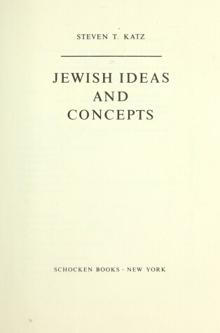 Book cover for Jewish Ideas and Concepts