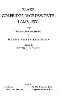 Book cover for Blake, Coleridge, Wordsworth, Lamb, Etc.