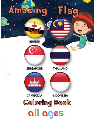 Book cover for Amazing Flag Coloring Book all ages