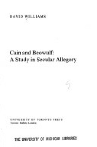 Cover of Cain and Beowulf