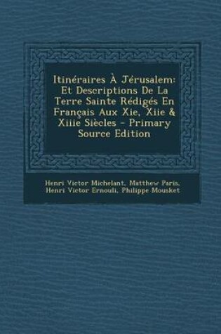 Cover of Itineraires a Jerusalem
