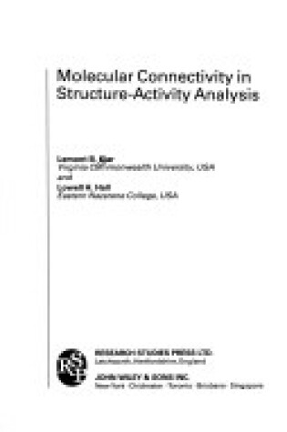 Cover of Molecular Connectivity in Structure-Activity Analysis