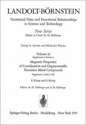 Cover of Magnetic Properties of Coordination and Organometallic Transition Metal Compounds / Magnetische Eigenschaften der Koordinations- und metallorganischen Verbindungen der Übergangselemente
