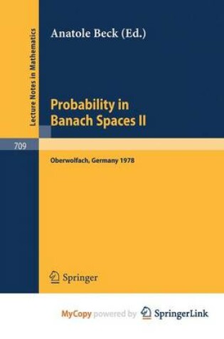 Cover of Probability in Banach Spaces II