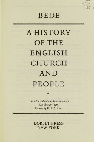 Cover of A History of the English Church and People