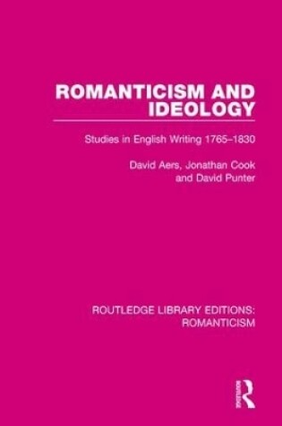 Cover of Romanticism and Ideology