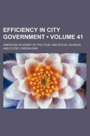 Cover of Efficiency in City Government (Volume 41)