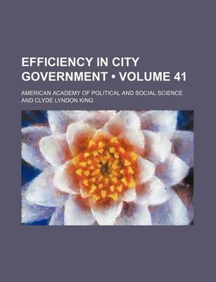 Book cover for Efficiency in City Government (Volume 41)