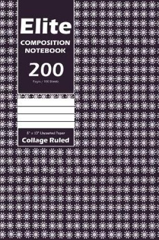 Cover of Elite Composition Notebook, Collage Ruled 8 x 10 Inch, Large 100 Sheet, Purple Cover