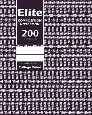 Book cover for Elite Composition Notebook, Collage Ruled 8 x 10 Inch, Large 100 Sheet, Purple Cover