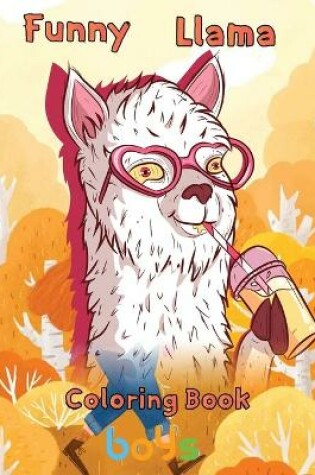 Cover of Funny Llama Coloring Book boys