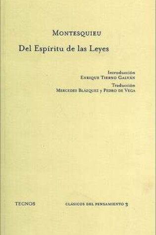 Cover of del Espiritu a Las Leyes