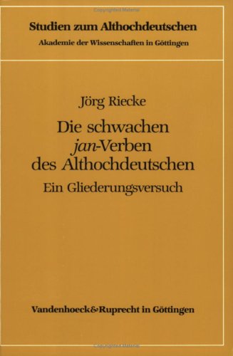 Book cover for Die Schwachen Jan-Verben Des Althochdeutschen