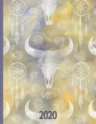 Book cover for Prairie Paper Watercolor Cow Skull and Feathers