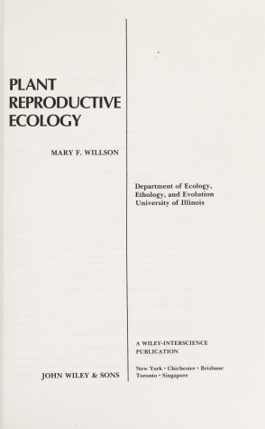 Book cover for Plant Reproductive Ecology