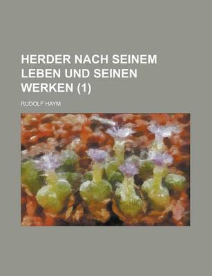 Book cover for Herder Nach Seinem Leben Und Seinen Werken (1 )