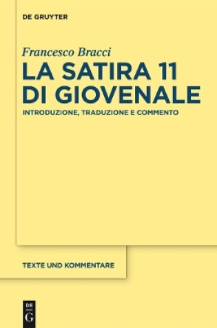 Cover of La Satira 11 Di Giovenale: Introduzione