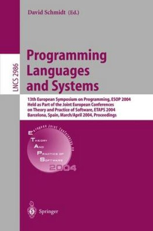 Cover of Programming Languages and Systems