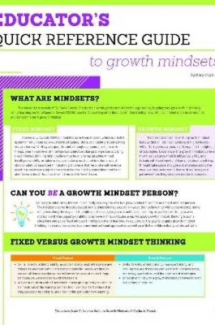 Cover of Educator's Quick Reference Guide to Growth Mindsets