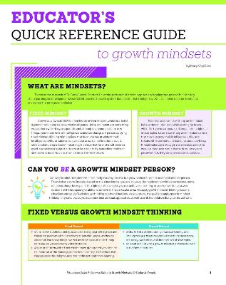 Book cover for Educator's Quick Reference Guide to Growth Mindsets