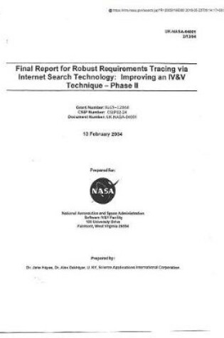 Cover of Robust Requirements Tracing Via Internet Search Technology