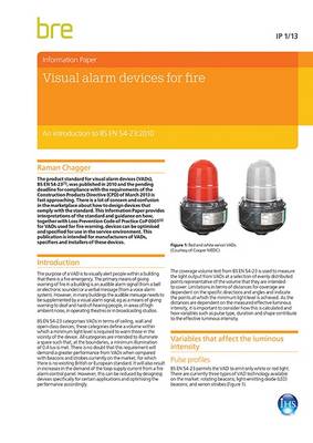 Book cover for Visual Alarm Devices for Fire: An Introduction and Guide to BS EN 54-23