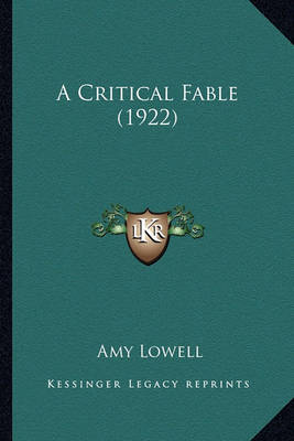 Book cover for A Critical Fable (1922) a Critical Fable (1922)