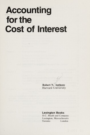 Cover of Accounting for the Cost of Interest