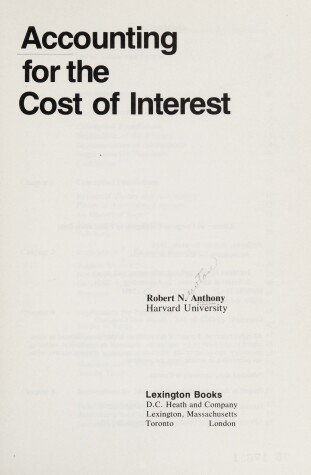 Book cover for Accounting for the Cost of Interest