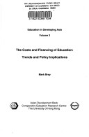 Book cover for The Costs and Financing of Education